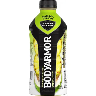 Bodyarmor Superdrink Pineapple Coconut, 28 oz bottles, 12 loose