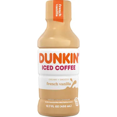 Dunkin' Donuts French Vanilla Iced Coffee, 13.7 oz bottles, 12 loose
