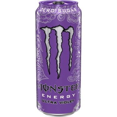 Monster Energy Ultra Violet Zero Sugar, 16 oz cans, 24 loose