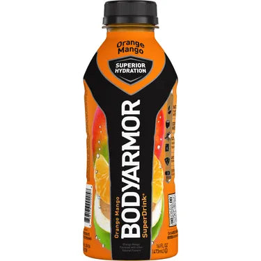 Bodyarmor Superdrink Orange Mango, 16 oz bottles, 12 loose