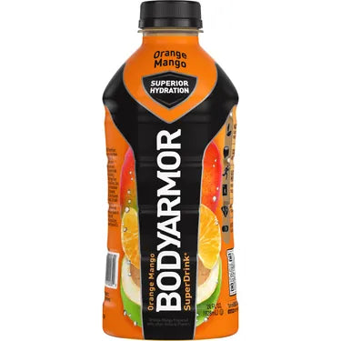 Bodyarmor Superdrink Orange Mango, 28 oz bottles, 12 loose