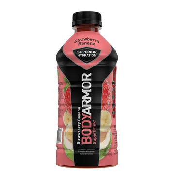 Bodyarmor Superdrink Strawberry Banana, 28 oz bottles, 12 loose