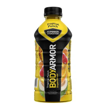 Bodyarmor Superdrink Tropical Punch, 28 oz bottles, 12 loose