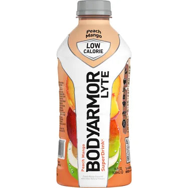 Bodyarmor Lyte Peach Mango, 28 oz bottles, 12 loose