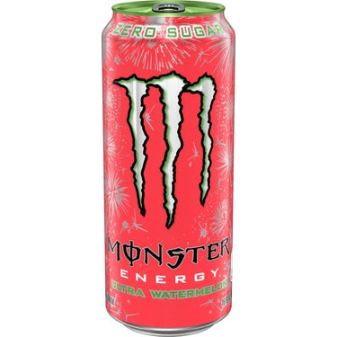 Monster Energy Ultra Watermelon Zero Sugar, 16 oz cans, 24 loose
