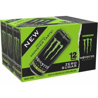 Monster Energy Zero Sugar, 16 oz cans, 12 pk, 2 ct