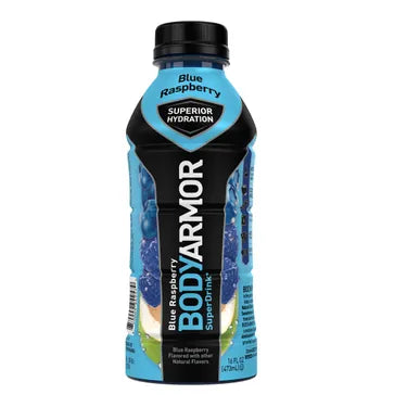 Bodyarmor Superdrink Blue Raspberry, 16 oz bottles, 12 loose