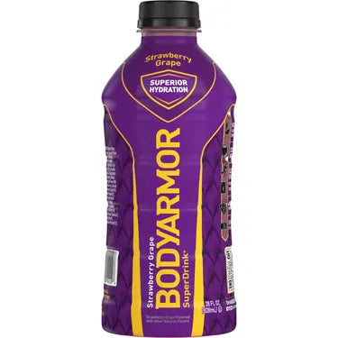 Bodyarmor Superdrink Strawberry Grape, 28 oz bottles, 12 loose