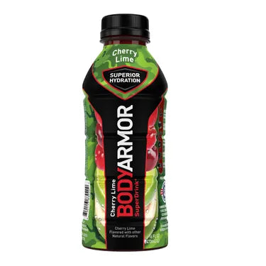 Bodyarmor Superdrink Cherry Lime, 16 oz bottles, 12 loose