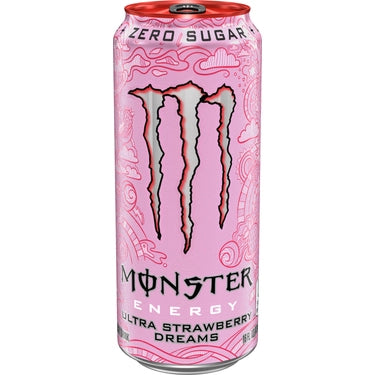 Monster Energy Ultra Strawberry Dreams Zero Sugar, 16 oz cans, 24 loose