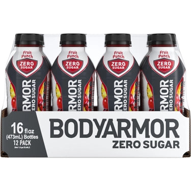 Bodyarmor Zero Sugar Fruit Punch, 16 oz bottles, 12 loose