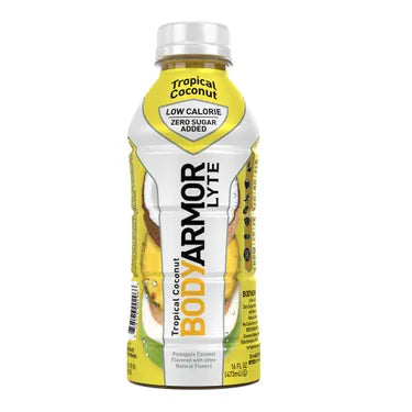 Bodyarmor Lyte Tropical Coconut, 16 oz bottles, 12 loose