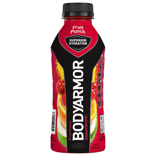 Bodyarmor Superdrink Fruit Punch, 16 oz bottles, 12 loose